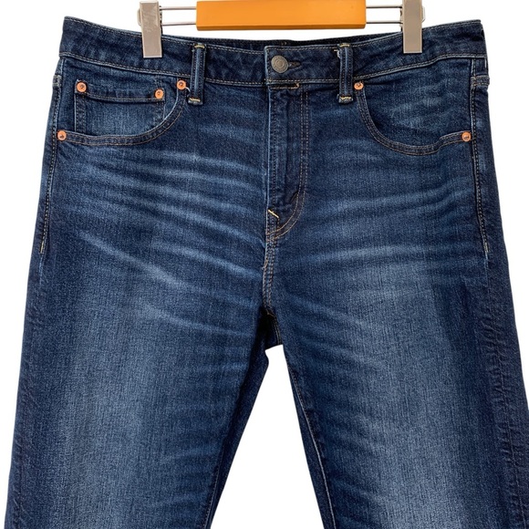 American Eagle Jeans Mens 34x33 Blue Dark Wash Athletic Fit - Picture 3 of 8